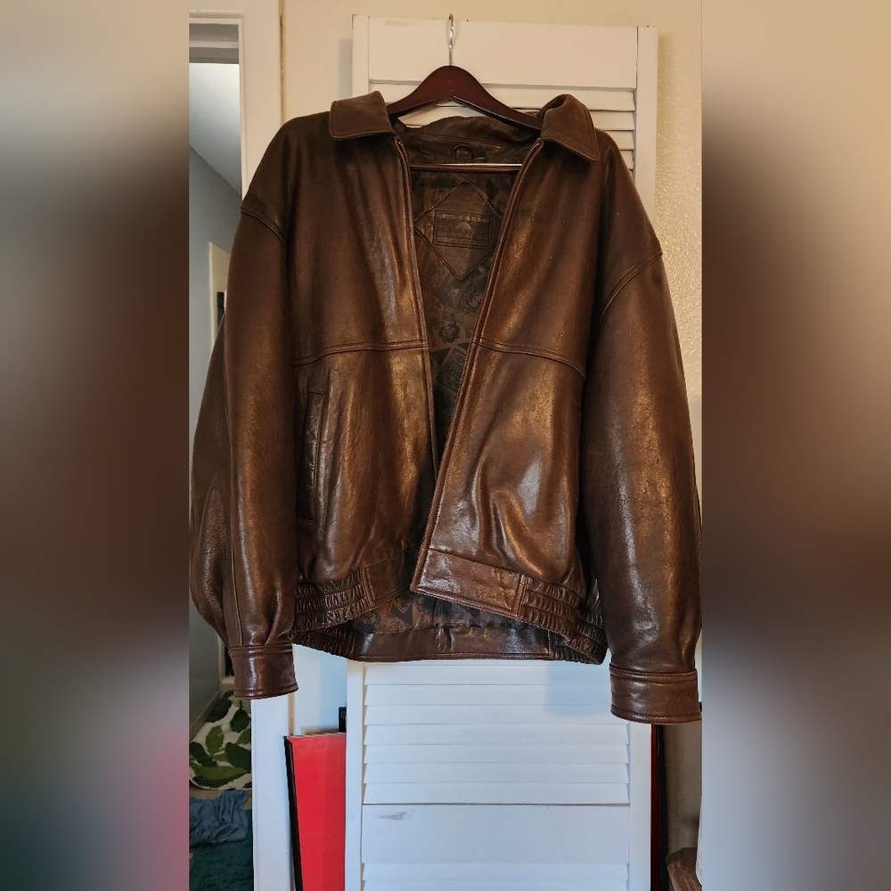 Mens Roundtree & Yorke lamb skin leather jacket